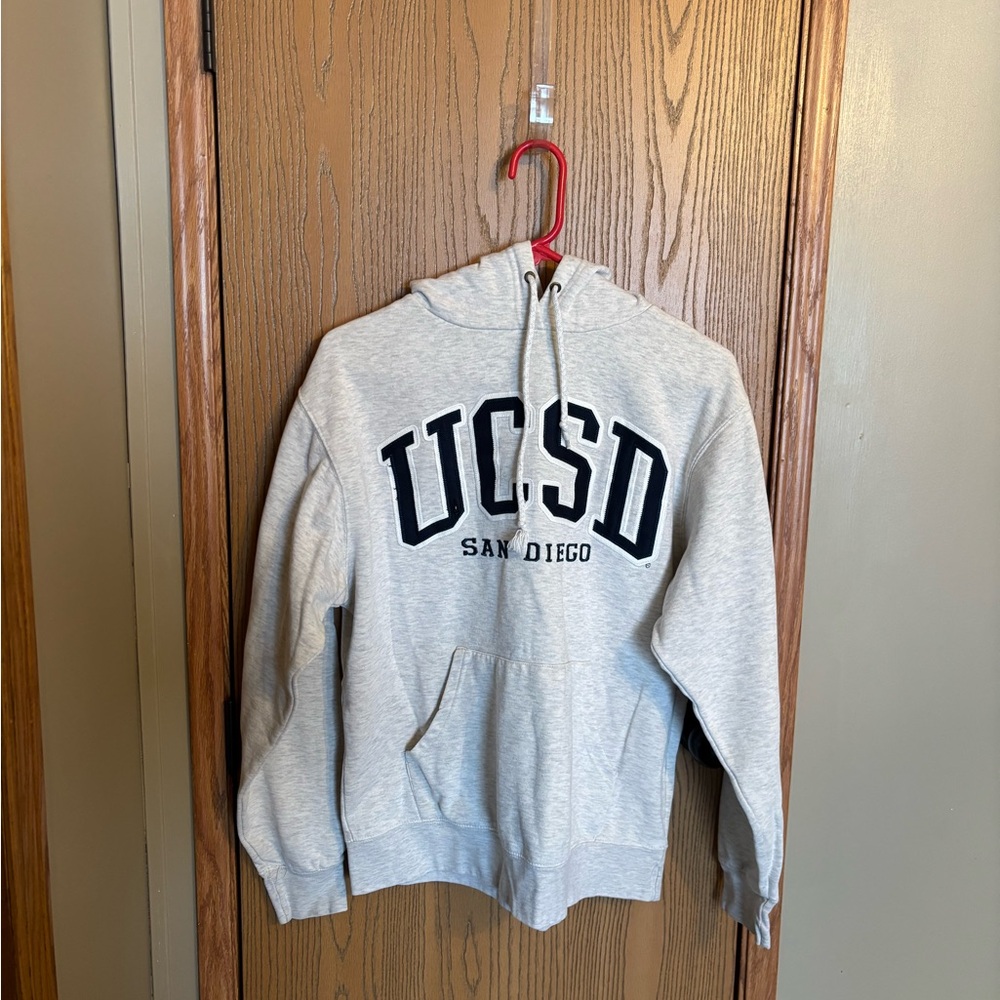 UCSD San Diego Light Gray Hoodie with Navy Label